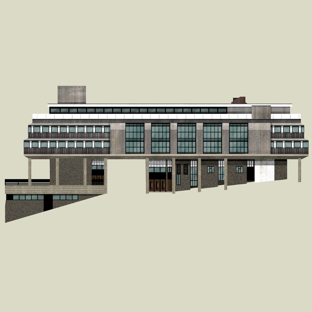 Nebo Peklo's illustration of the Bourdon Building