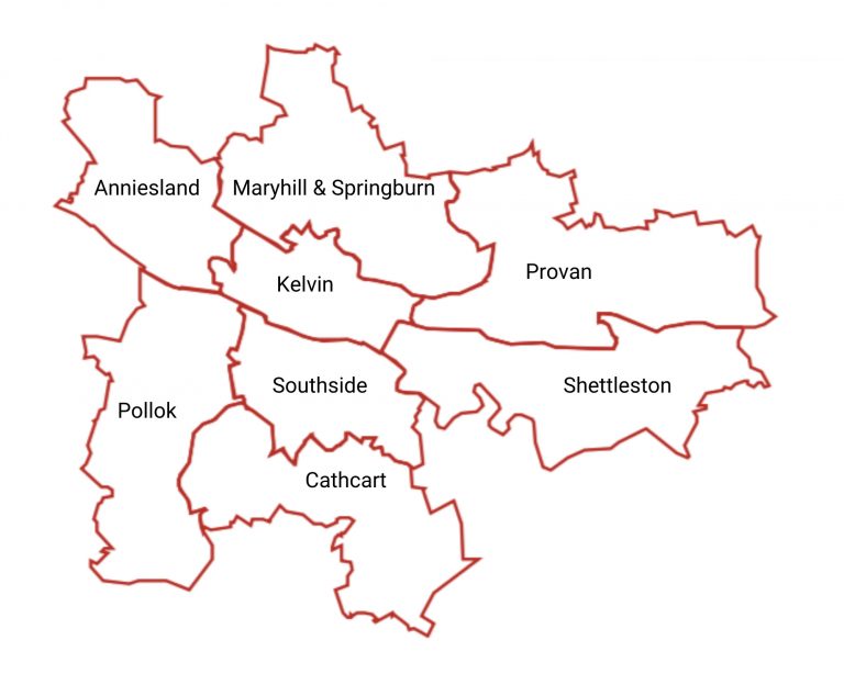 Map of Glasgow's Holyrood Wards