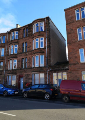 Photograph of Glasgow red sandstone tenement building